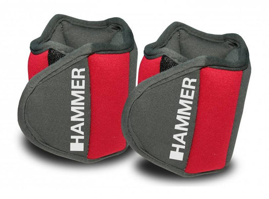 Hammer Fitness Gewichtsmanchetten Neopreen - Rood/Grijs 2x 0.5 kg
