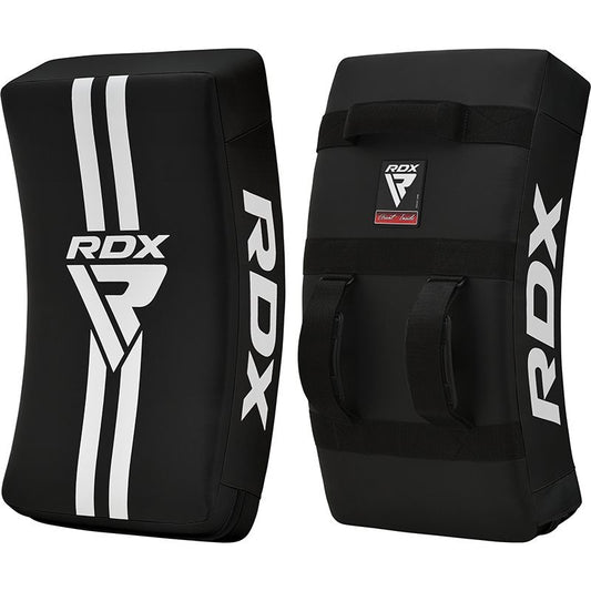 RDX Sports T1 Gel Padded Curved Kick Shield met Nylon Hendels Wit